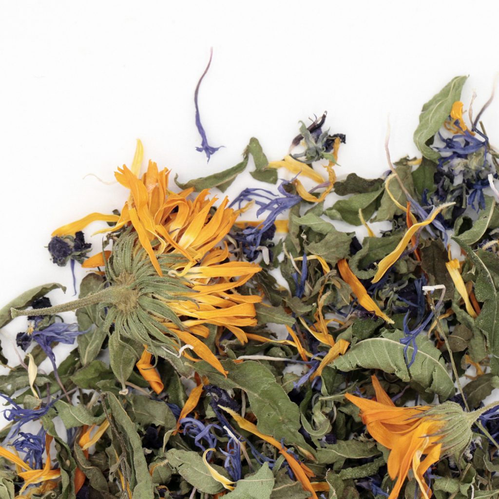 Verveine, calendula, pensée sauvage et centaurée