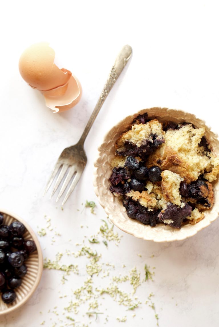 Pouding aux bleuets et mélilot